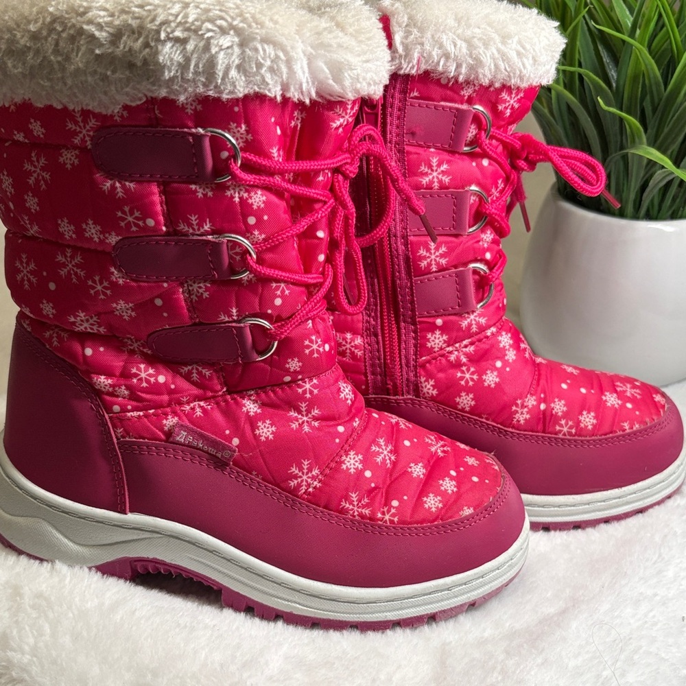 Pink Snowflake Kids Boots